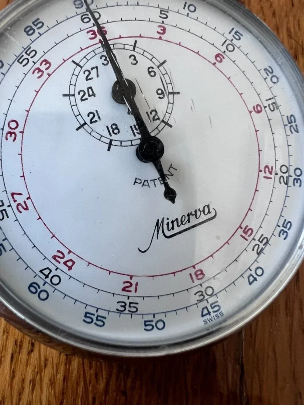 Vintage Minerva Swiss Made 106F Filmmeter Film Stop Watch - WORKING